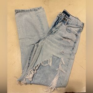 Aeropostale 90 high waisted light wash baggy mom jeans